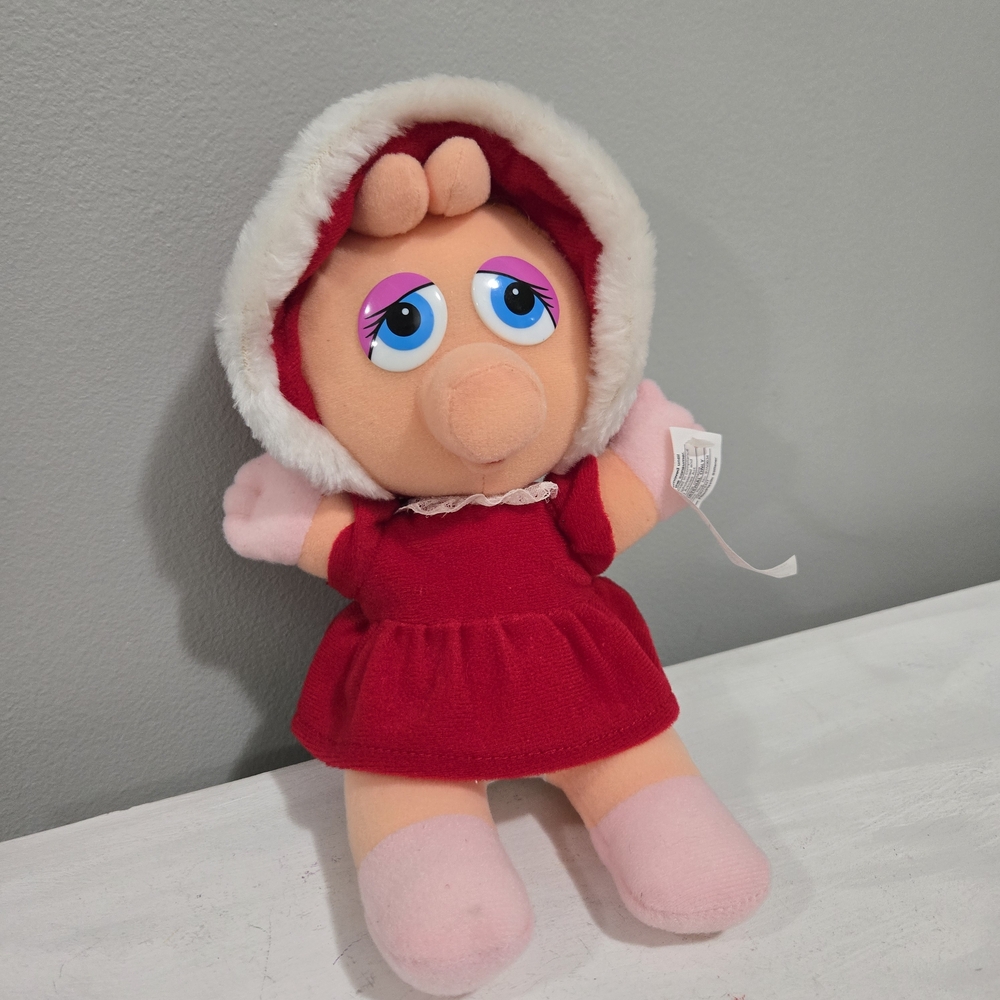 Adorable Plush Doll with Red Dress